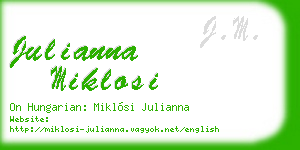 julianna miklosi business card