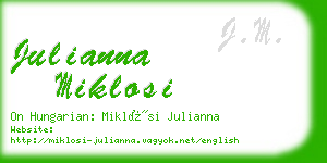 julianna miklosi business card